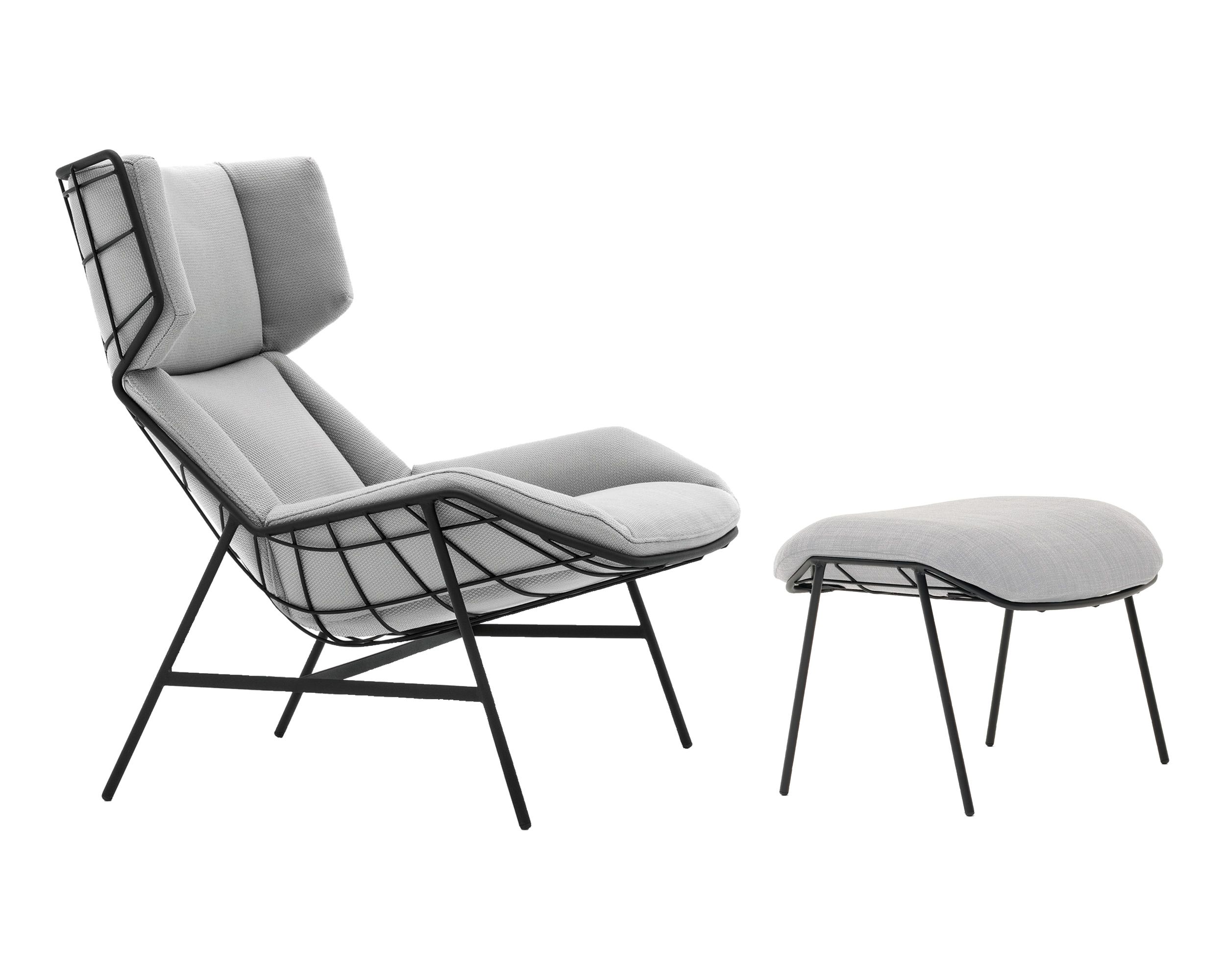 Fauteuil mit Hocker Manhattan