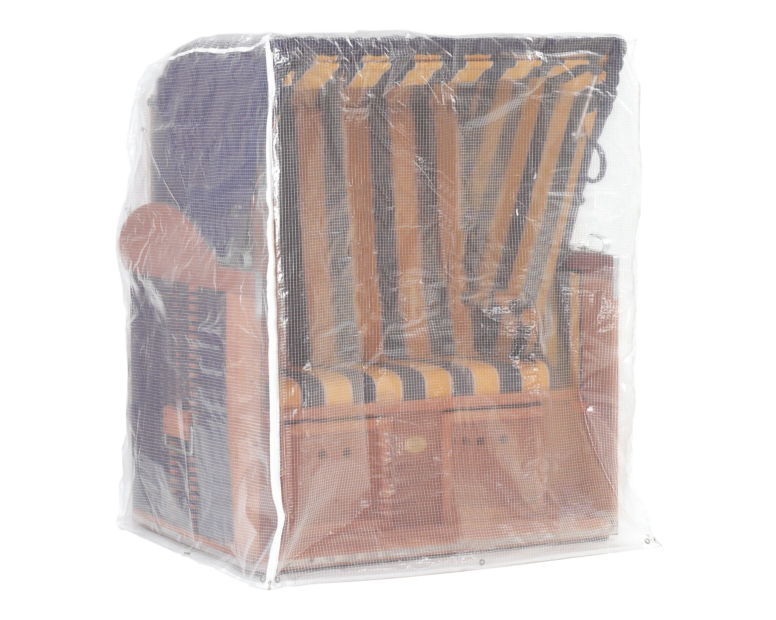 Schutzhülle für Strandkorb 2-Sitzer, transparent, 125x110x156 cm