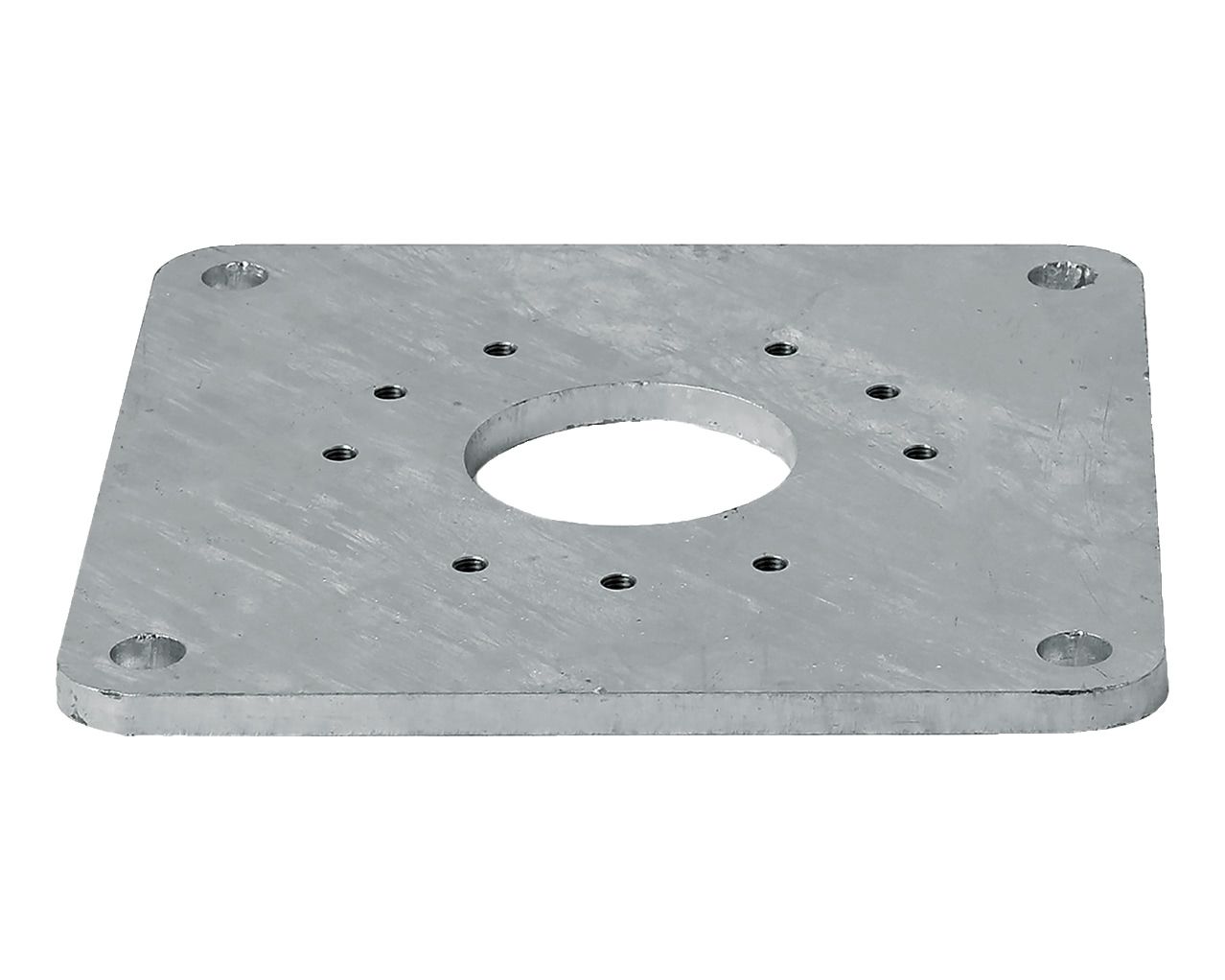 Montageplatte M4/M8, 30×30×1,5 cm, Stahl verzinkt